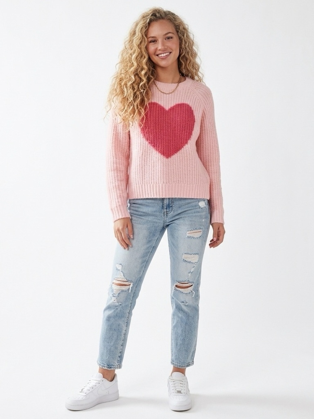 Old Navy Cozy Jacquard Cocoon Pullover Heart ❤️ Sweater